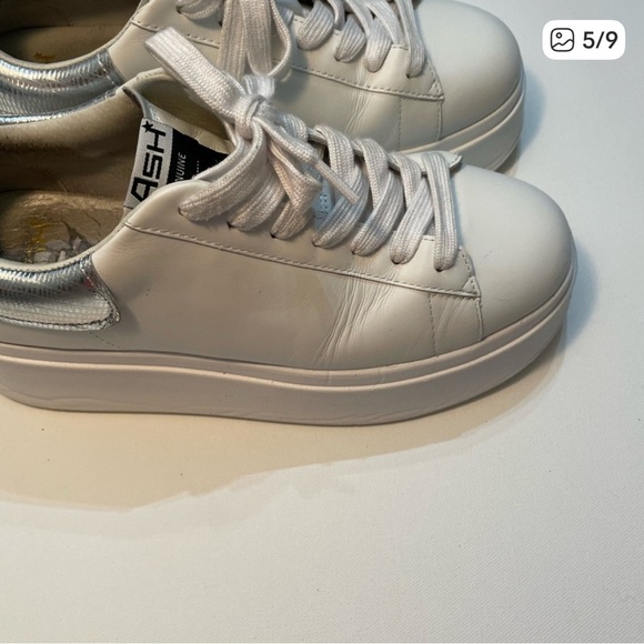 Ash White and Silver Platform Sneakers Size 9 (39) SB-1 - Picture 5 of 9